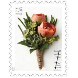 2017 Wedding Series Celebration Boutonniere Forever Stamps