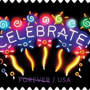 Neon Celebrate Forever Stamps
