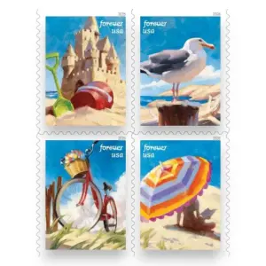 Forever Stamps 2026 A Day at the Beach-Seasonal Celebration, First-Class Postage